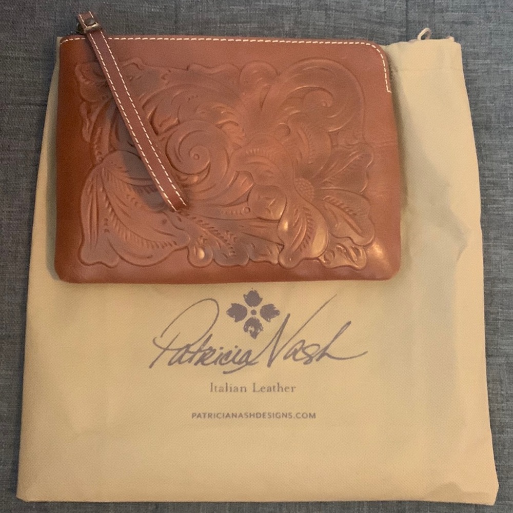 Patrica Nash Brown Floral Wristlet
